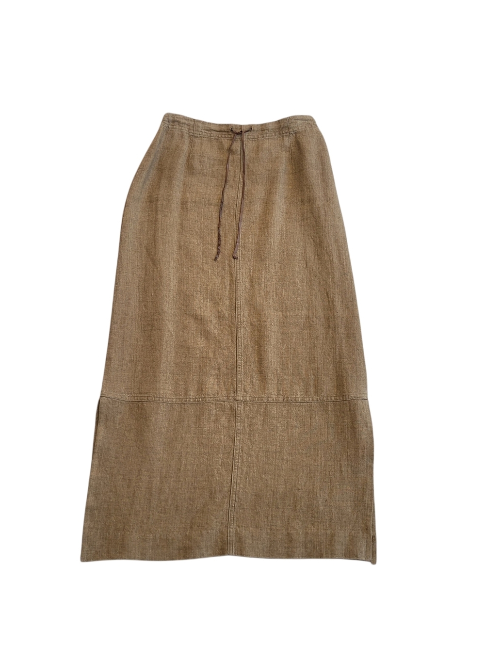J.Jill Camel 100% Linen Maxi Skirt Lightweight A-Line Pull On Casual Size 4P - Picture 4 of 11
